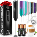Load image into Gallery viewer, Zulay Kitchen Milk Frother Handheld with 2 Duracell AA Batteries – Electric Drink Mixer for Coffee, Lattes, Cappuccinos, Matcha &amp; Hot Chocolate – Portable Foam Maker &amp; Coffee Bar Accessory