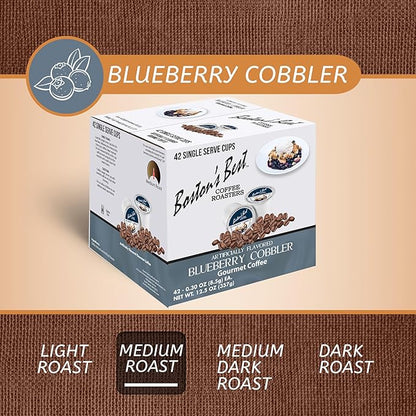 Boston’s Best - Blueberry Cobbler Flavored Coffee Blend, Dessert Gourmet Compatible with Keurig Coffee Maker, 1 Count (42 Single Serve Medium Roast Cups)