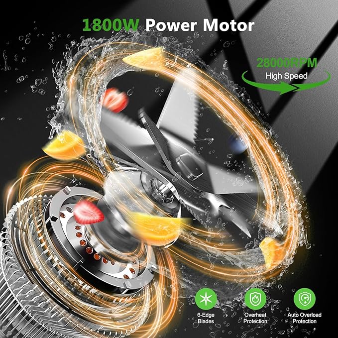 1800W Smoothie Blender and Grinder Combo 70OZ Large Capacity Countertop Blenders for Kitchen High Speed Blender for Smoothies Ice Crushing Frozen Drinks Puree