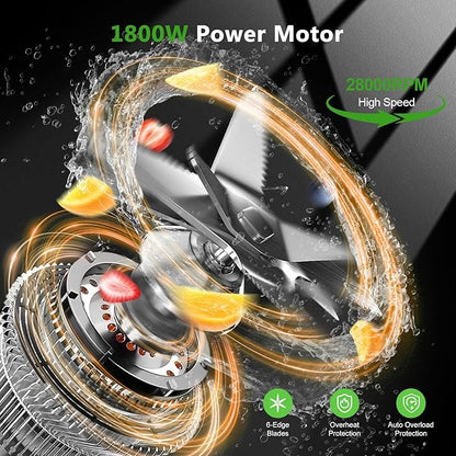 1800W Smoothie Blender and Grinder Combo 70OZ Large Capacity Countertop Blenders for Kitchen High Speed Blender for Smoothies Ice Crushing Frozen Drinks Puree