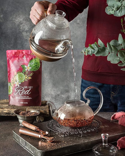 Gardenika Loose Leaf Tea Set, Herbal Caffeine-Free Set - Rooibos, Spearmint, Chamomile, Hibiscus, Tulsi, Turmeric, Ginger Teas – 5 Pack Assortment (10 oz)