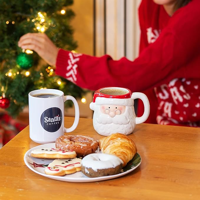 Santa's Coffee Ugly Christmas Sweater Eggnog Blend, Medium Roast - Whole Bean, 16oz Bag, Holiday Seasonal Blend – Christmas Gift for Coffee Lovers