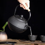 Load image into Gallery viewer, 40.6oz Cast Iron Teapot Set with Cast Iron Warmer, Japanese Tetsubin Tea Kettle Set with Cups,Cast Iron Teapot with Stainless Steel Infuser and Enameled Interior for Stovetop Safe(1200ml)