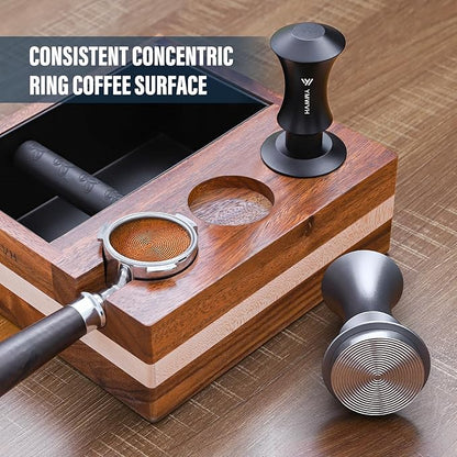58.5mm Coffee Tamper, Spring-loaded Espresso Tamper with 20lbs/30lbs Replacement Springs - Anodized Aluminum Handle and 100% Stainless Steel Ripple Base
