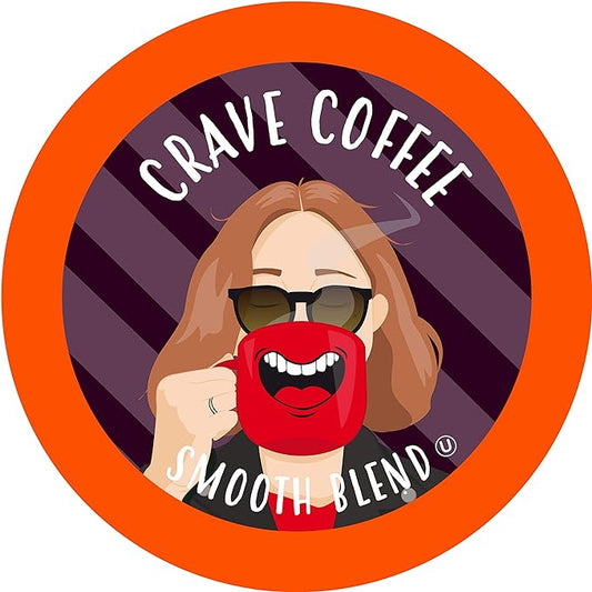 Crave Beverages Smooth Blend - Colombian, Medium Roast Coffee Pods for Keurig K Cup Brewers, 100 Count