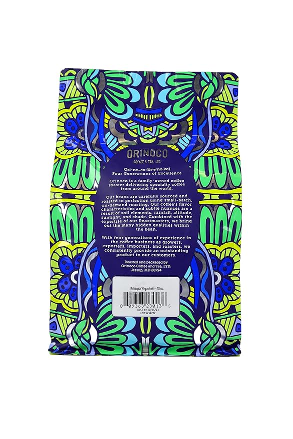 Orinoco Ethiopian Yirgacheffe 2.5lb bag, Medium Roast, Whole Bean Coffee, 100% Arabica beans