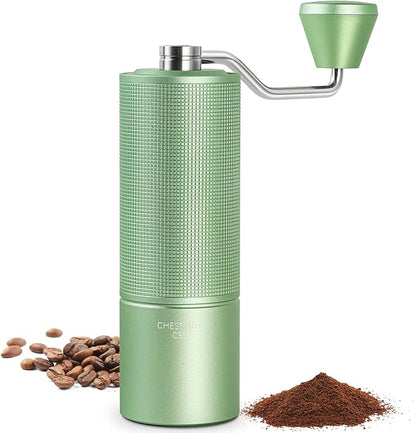 Chestnut TIMEMORE C3S Manual Coffee Grinder, Hand Coffee Grinder with Adjustable Grind Setting, Stainless Steel S2C Conical Burr Coffee Grinder, for Espresso to French Press - Green
