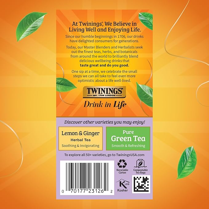 Twinings Wild Berries Herbal Tea Individually Wrapped Bags, 20 Count (Pack of 6), Full-Flavoured, Naturally Caffeine-Free, Enjoy Hot or Iced, 120 Teabags