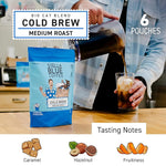 Load image into Gallery viewer, Stella Blue Cold Brew Coffee Bags, Big Cat Blend, Medium Roast Ground Coffee, Smooth, Bold and Refreshing 100% Arabica, 6 Brew Packets, Makes 24 Cups, Rainforest Alliance Certified