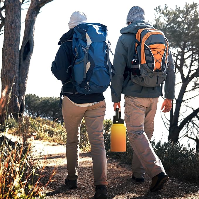 2/3 Gallon Water Bottle Insulated(Cold for 48 Hrs),BPA Free&Leak Proof,87oz Stainless Steel Water Jug/Flask,Big thermo,Large Water Bottle with Handle for Gym,Hiking,Camping,Yellow