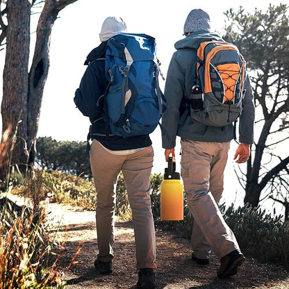 2/3 Gallon Water Bottle Insulated(Cold for 48 Hrs),BPA Free&Leak Proof,87oz Stainless Steel Water Jug/Flask,Big thermo,Large Water Bottle with Handle for Gym,Hiking,Camping,Yellow