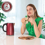 Load image into Gallery viewer, OVENTE Electric Kettle, 1.7L Stainless Steel Fast Boiling Water Heater with 1750W Power, BPA Free &amp; Cordless Body, Auto Shut-Off, Boil-Dry Protection, Indicator Light &amp; Removable Filter, Maroon KS711M