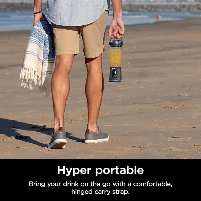 Ninja Blast Portable Blender, Cordless, 18oz. Vessel, Personal Blender For-Shakes and Smoothies, BPA Free, Leakproof-Lid and Sip Spout, USB-C Rechargeable, Dishwasher Safe, Metallic Black, BC151MB