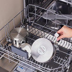 Load image into Gallery viewer, Karaca Fiona Stainless Steel Turkish Teapot Set XL, 1L Tea Pot &amp; 2L Water Tank (Kettle), Stove Top/Induction Compatible, Elegant Silver Design, Easy to Clean, Non-Flammable Handles