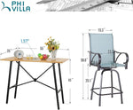 Load image into Gallery viewer, PHI VILLA 5 Piece Patio Bar Height Dining Set, Outdoor High Top Patio Table and Chairs Set with 4 Outdoor Bar Stools &amp; 41" Wood-Like Iron Bar Table with 1.57" Umbrella Hole for Garden