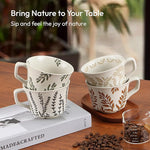Load image into Gallery viewer, Ceramic Coffee Mug, 12 oz Novelty Unique Teacup with Handle, Stoneware Cup for Tea Mocha Latte Cappuccino Espresso (Leaf)
