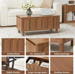 Load image into Gallery viewer, Lift Top Coffee Table with Arched Finish, Modern Coffee Table with Lifting Tabletop &amp; Hidden Storage, Wood Center Table for Living Room,Convenient for Dining, Gaming or Working (Walnut)