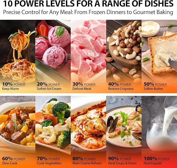 TOSHIBA ML-EM45PIT(BS) Countertop Microwave Oven with Inverter Technology, Kitchen Essentials, Smart Sensor, Auto Defrost, 1.6 Cu.ft, 13.6" Removable Turntable, 33lb.&1250W, Black Stainless Steel