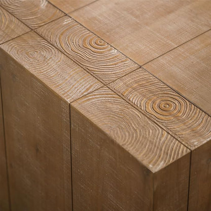 Natural Wood Coffee Tables for Living Room, Rectangle Cocktail Table Wooden Room Table, Rustic Coffee Table for Office and Apartment