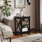 Load image into Gallery viewer, PHI VILLA Black End Table, Side Table for Living Room Set of 2, Nightstand/Bedside Table