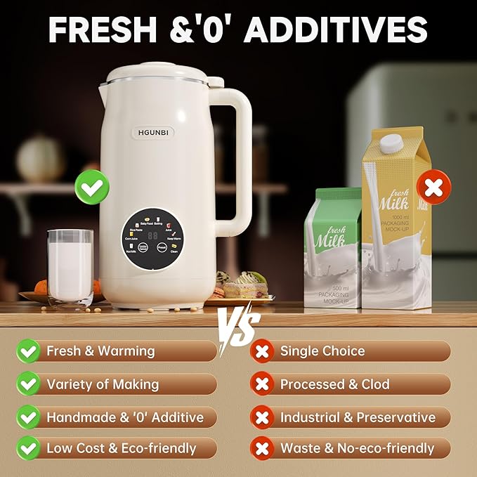 8-in-1 Automatic Nut Milk Maker Machine, 50oz Soy Milk Maker with 12 Blades, Nut Milk Maker Blender for Homemade Plant-Based Milk, Oat, Soy, with Self-Cleaning, Keep Warm, 12-Hour Delay