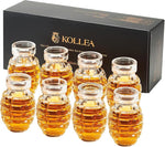 Load image into Gallery viewer, Kollea 8 x Grenade Shot Glass Set for Christmas, Cool Shot Cups with Heavy Base, Birthday Gifts for Men Him Brother, For Whiskey, Tequila, Vodka, Liquor, Military Fans, Cool Men Cave Decor, Tumbler