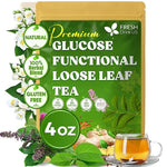 Load image into Gallery viewer, FreshDrinkUS, Glucose Functional Loose Leaf Tea | 4oz | Herbal Blend of Gymnema, Milk Thistle, Dandelion Root, Cinnamon &amp; Ashwagandha – Naturally Caffeine-Free, Premium Quality, Balanced Flavor. Vegan