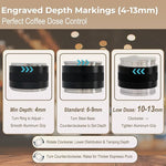 Load image into Gallery viewer, 53mm Coffee Distributor &amp; Tamper - Dual Head Adjustable Depth for Breville Barista Pro/Express/Touch - 304 Stainless Steel Compatible with 54mm Bottomless Portafilter, Black