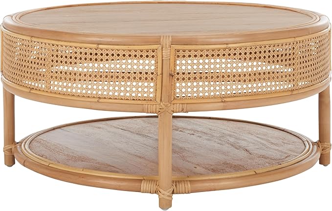 SAFAVIEH Home Collection Arvid Natural Brown Solid Wood Coffee Table (Fully Assembled)