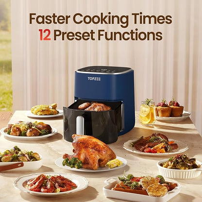 Air Fryer 12-in-1, Compact & Large 5.5-Qt Airfryer, 100-400℉ Precise Heat, 360°Hot Air Circulation, 95% Less Oil, Quick Easy Meals, Bake, Dry, Reheat, Frozen, Broil, Proof