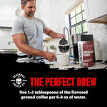 Load image into Gallery viewer, Blackout Coffee Chocolate Cherry Flavored Ground Coffee – Medium Roast, Smooth Taste, Guilt-Free Indulgence – Freshly Roasted 12oz Pouch.