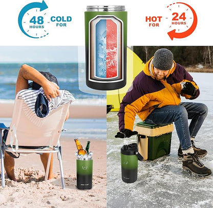 NATURE PIONEOR Insulated Water Bottles with Strap - 64 oz Stainless Steel Vacuum Wide Mouth Bottle with Holder/Carrier/Sleeve - 18/8 Food Grade 64oz Half Gallon Water Jug