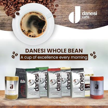 Danesi Caffe Italian Whole Coffee Beans - Espresso Coffee Beans and Medium Roast Whole Bean - Perfect for Espresso Machines, French Press, and Home Brewing - Doppio (4.5 lb)
