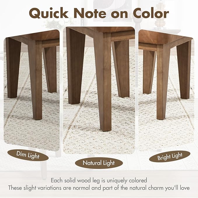 Mid-Century Modern Walnut Dining Chairs Set of 2, Vintage Brown Leather Wooden Kitchen Chairs, Retro Upholstered PU Cushioned Seat with Curved Backrest, Armless Accent Side Chair for Bedroom