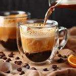 Load image into Gallery viewer, Set of 4 Double Walled Glass Coffee Mugs 6 Ounces Insulated Layer Coffee Cups with Handle Borosilicate Glass Espresso Cup for Hot Beverage,Cappuccino,Tea,Latte,Wine,Microwave Safe