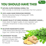 Load image into Gallery viewer, TOG999, Premium 20 Tea bags Super Moringa Herbal Tea, Special Blend of Moringa Leaves, Spearmint Leaves, Ginger, Lemon Peel and Chamomile. No Sugar, No Caffeine, No Gluten, Vegan.