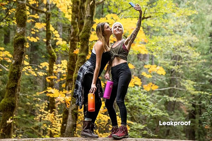 HYDRO CELL Stainless Steel Insulated Water Bottle with Straw - For Cold & Hot Drinks - Metal Vacuum Flask with Screw Cap and Modern Leakproof Sport Thermos for Adults (Red/Orange 40oz)