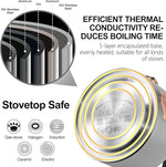 Load image into Gallery viewer, SUSTEAS Tea Kettle - 3.17QT Whistling Kettle with Ergonomic Handle - Premium Stainless Steel Tea Pots for Stove Top, Chic Vintage Teapot with Composite Base, Work for All Stovetops (Silver)