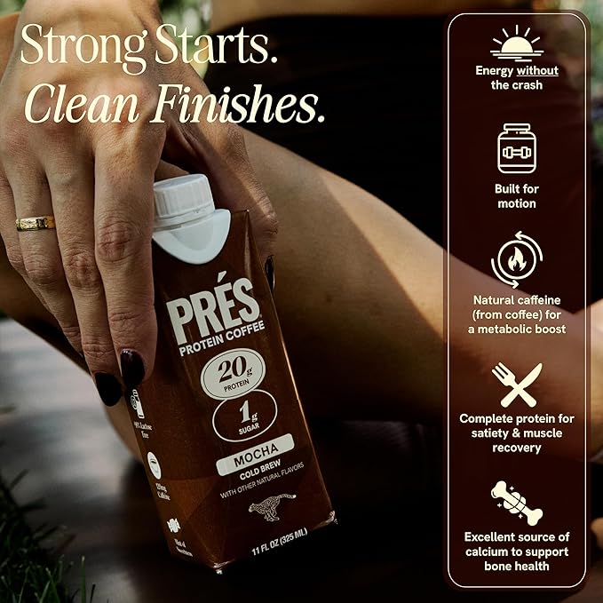 Protein Coffee - Real Cold Brew with Decadent Cocoa - 20g Ready To Drink Protein - 1g Sugar - 100 Calories - No Added Sugar, 99% Lactose Free Keto Friendly Proffee - 11 FL OZ - 12pk Mocha