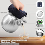 Load image into Gallery viewer, Stainless Steel Whistling stovetop Kettle,Whistling Tea Kettle,Vintage-StyleTeapot for Stove,Durable and Rust-Resistant,With a Pot Holder Included,2.64 Quart(Brushed Style)