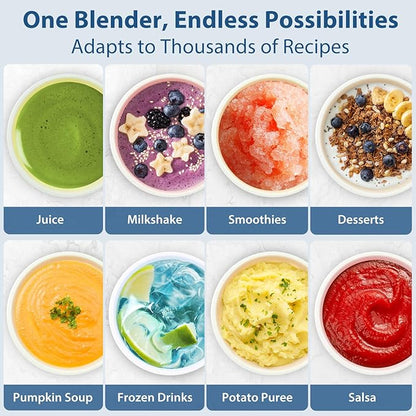 Aeitto Blenders for Kitchen with 68Oz. Large Capacity, 1800W Max Power Smoothie Blender, 3 Preset Programs & 7 Speeds, Professional Countertop Blender for Smoothies, Ice Crush, Frozen Drinks, Silver