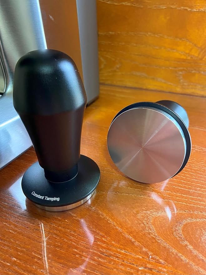 58mm Espresso Tamper 30lbs Calibrated Coffee Tamper Stainless Steel Hand Tamper Compatible with Rancilio Breville Gagia E61 GroupHead Bottomless Portafilter Tamper-Flat Base, Black