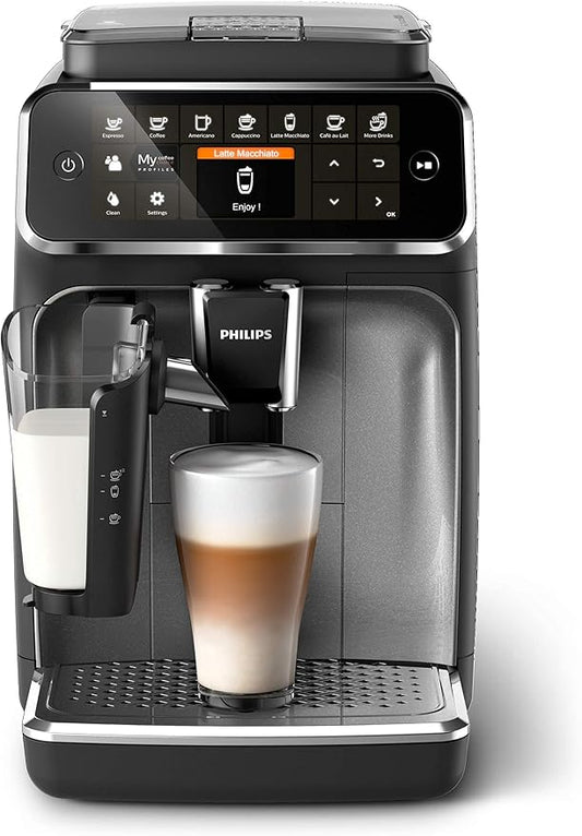 PHILIPS Kitchen Appliances 4300 Fully Automatic Espresso Machine with LatteGo, CR, EP4347/94, one size (Renewed)