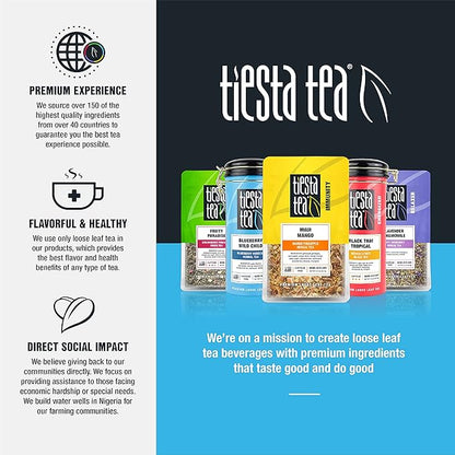 Tiesta Tea - Dried Hibiscus, Loose Leaf, Cut & Sifted Hibiscus Flower, Premium Blend, Non-Caffeinated, Make Hot or Iced & Brews Up to 200 Cups, 16 Ounce Resealable Bulk Pouch