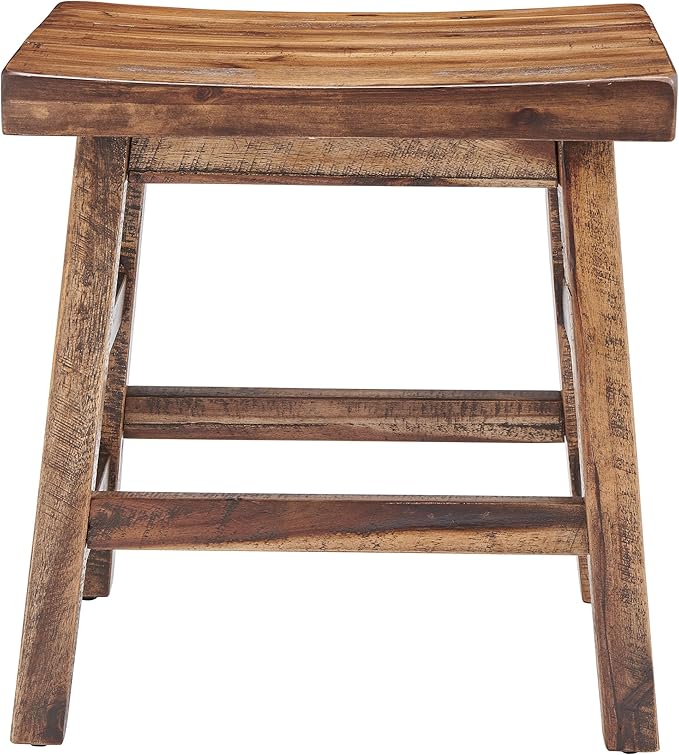 Alaterre Furniture Durango 20-Inch Tall Industrial Wood Dining Stool - Table or Extra Seat - Unique Rustic Industrial Style and Comfort - Farmhouse, Solid Wood Furniture