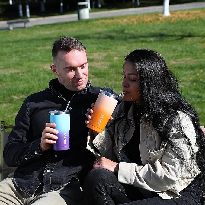 BJPKPK 20 oz Tumbler Stainless Steel Vacuum Insulated Tumblers Cup with Lid and Straw,Red