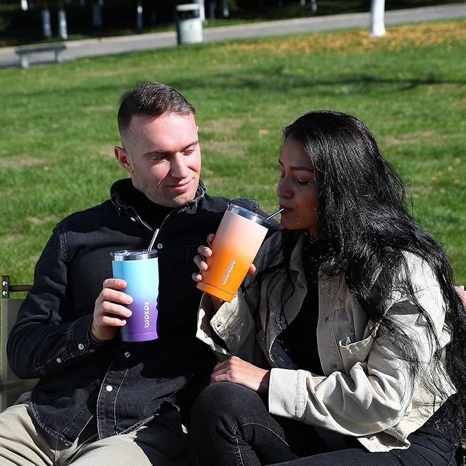 BJPKPK 20 oz Tumbler with Lid and Straw Insulated Travel Coffee Mug Reusable Stainless Steel Thermal Cups,Black