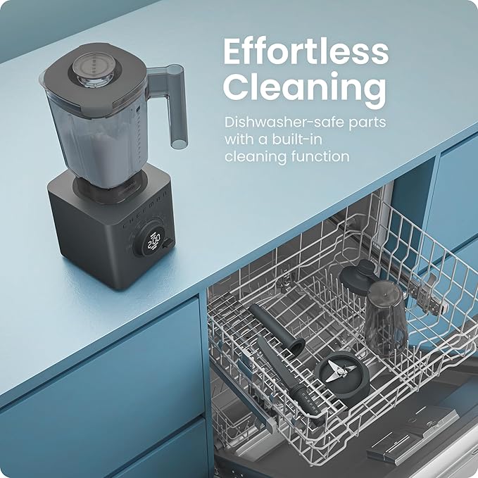 Chefman Obliterator 48 oz Countertop Blender for Smoothies, 1380W Motor to Crush Ice, Nuts, and Frozen Fruit with Stainless Steel Blade, Auto Blend Function, Includes 20 oz Travel Jar