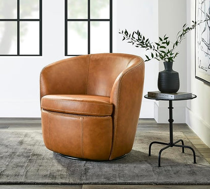 Parker Living Barolo - Vintage Caramel All Italian Leather Swivel Club Chair
