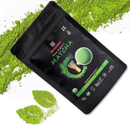 TEANAGOO Matcha Powder Ceremonial Grade, Premium Green Tea for Latte/Breakfast Beverage/Daily Green Tea, USDA Organic Ceremony Matcha Tea, Unsweetened No Additives, First Harvest, 1.06oz(30g)